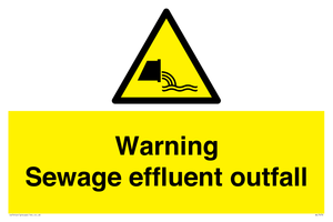 Warning Sewage effluent outfall
