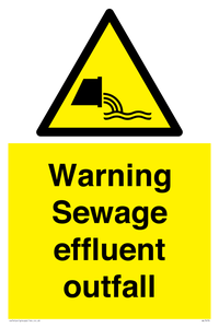 Warning Sewage effluent outfall