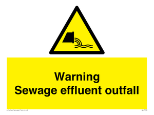 Warning Sewage effluent outfall