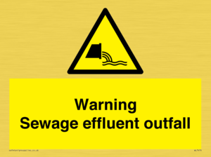 Warning Sewage effluent outfall