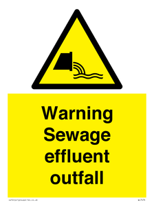 Warning Sewage effluent outfall
