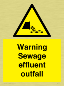 Warning Sewage effluent outfall