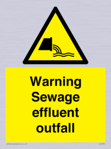Warning Sewage effluent outfall