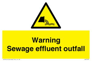 Warning Sewage effluent outfall