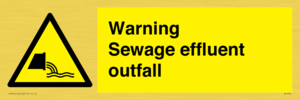 Warning Sewage effluent outfall