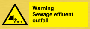 Warning Sewage effluent outfall