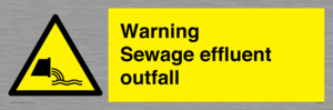 Warning Sewage effluent outfall