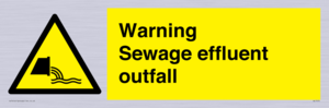 Warning Sewage effluent outfall