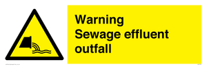 Warning Sewage effluent outfall