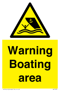 Warning Boating area