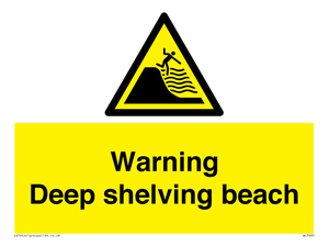 Warning Deep shelving beach