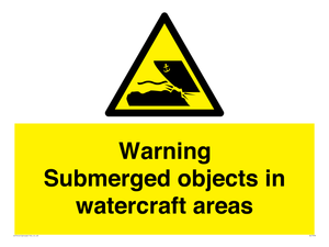 Warning Submerged objects in watercraft areas