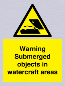 Warning Submerged objects in watercraft areas
