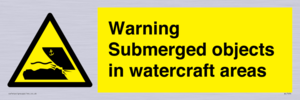 Warning Submerged objects in watercraft areas