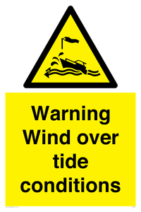 Warning Wind over tide conditions