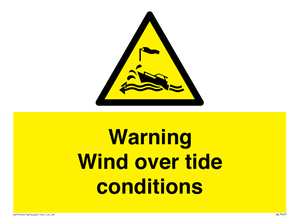 Warning Wind over tide conditions