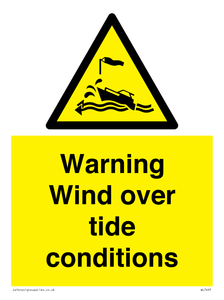 Warning Wind over tide conditions