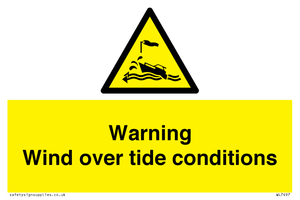 Warning Wind over tide conditions
