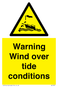 Warning Wind over tide conditions