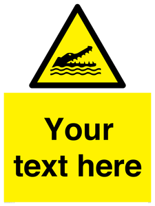 Custom Warning crocodiles, alligators or cayman