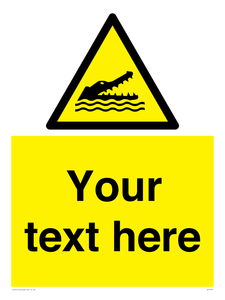 Custom Warning crocodiles, alligators or cayman