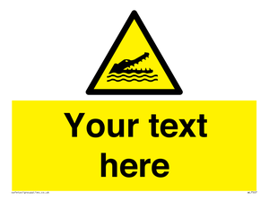 Custom Warning crocodiles, alligators or cayman