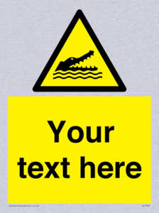 Custom Warning crocodiles, alligators or cayman