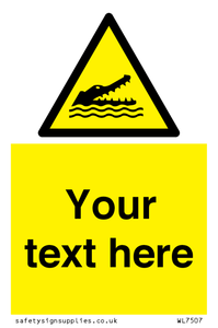 Custom Warning crocodiles, alligators or cayman