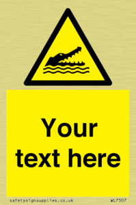 Custom Warning crocodiles, alligators or cayman