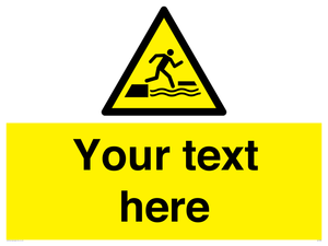 Custom Warning falling into water when stepping on or off a floating surface