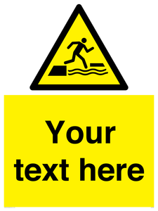 Custom Warning falling into water when stepping on or off a floating surface
