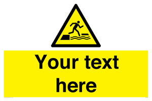 Custom Warning falling into water when stepping on or off a floating surface