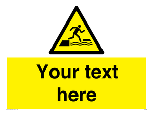 Custom Warning falling into water when stepping on or off a floating surface
