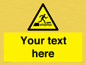 Custom Warning falling into water when stepping on or off a floating surface