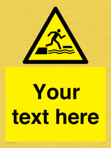 Custom Warning falling into water when stepping on or off a floating surface