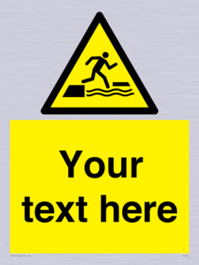 Custom Warning falling into water when stepping on or off a floating surface