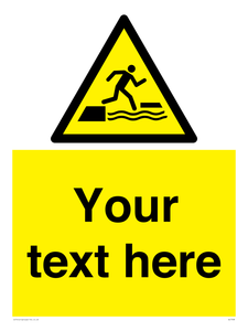 Custom Warning falling into water when stepping on or off a floating surface