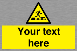 Custom Warning falling into water when stepping on or off a floating surface