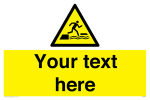Custom Warning falling into water when stepping on or off a floating surface