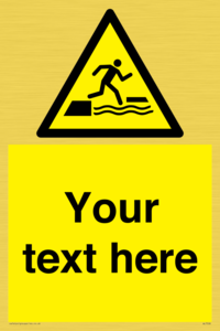 Custom Warning falling into water when stepping on or off a floating surface