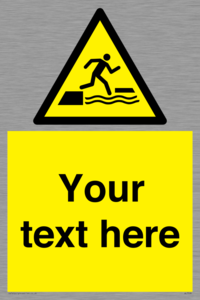 Custom Warning falling into water when stepping on or off a floating surface