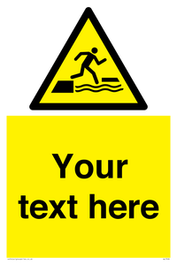 Custom Warning falling into water when stepping on or off a floating surface