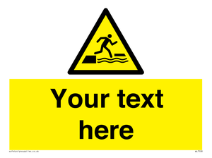 Custom Warning falling into water when stepping on or off a floating surface