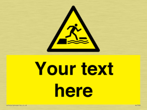 Custom Warning falling into water when stepping on or off a floating surface