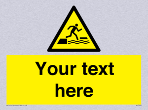 Custom Warning falling into water when stepping on or off a floating surface