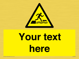 Custom Warning falling into water when stepping on or off a floating surface