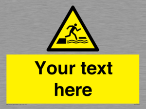 Custom Warning falling into water when stepping on or off a floating surface