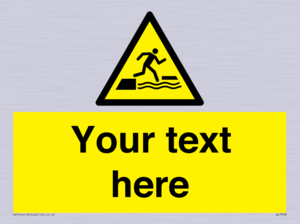 Custom Warning falling into water when stepping on or off a floating surface