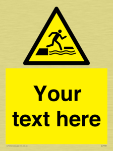 Custom Warning falling into water when stepping on or off a floating surface
