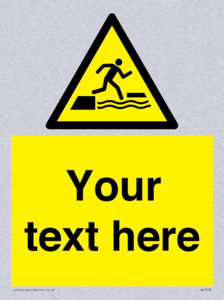 Custom Warning falling into water when stepping on or off a floating surface